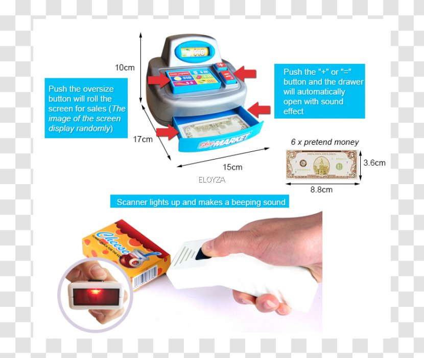 Supermarket Toy Cash Register Game Shopping - Brand Transparent PNG