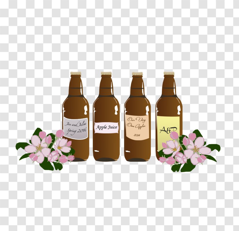 Apple Juice Glass Bottle - Newsletter - Bottled Transparent PNG