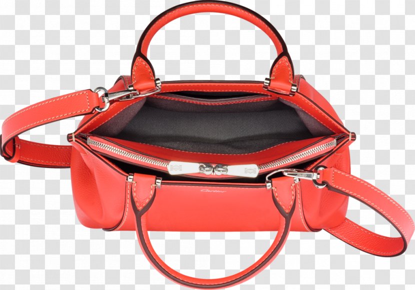 Handbag Leather Coral Color - Pocket - Bag Cartier Transparent PNG