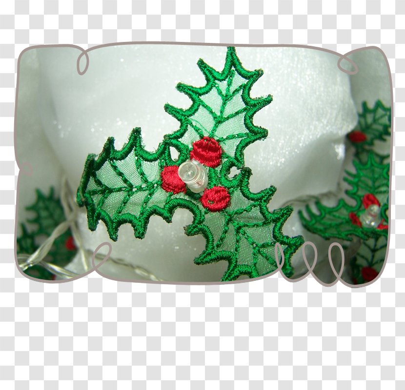Holly Christmas Ornament Flowerpot - Fairy Lights Transparent PNG