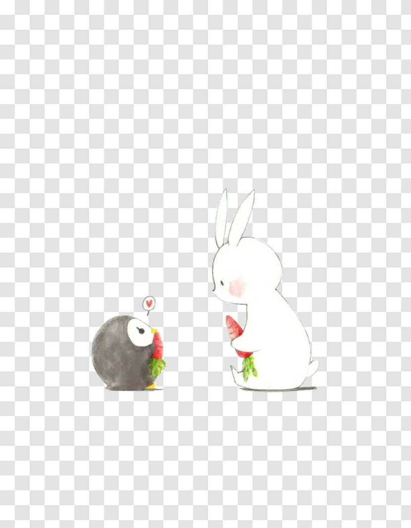 Easter Bunny Rabbit Cartoon Illustration - Little Penguins And Transparent PNG