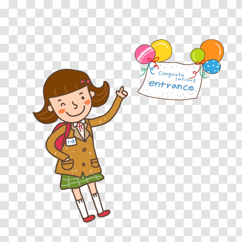Student Cartoon Illustration - Happiness - Characters Welcome Transparent PNG