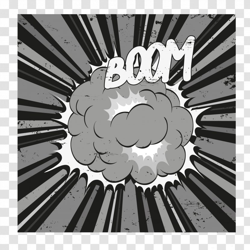Cartoon Comics Speech Balloon Explosion - Tree - Comic Exploded Cloud Material Transparent PNG