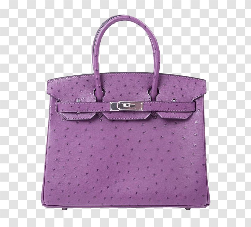 Birkin Bag Handbag Hermxe8s Leather Tote - Fashion Accessory - HERMES / Hermes Purple Ostrich Skin Handbags Transparent PNG
