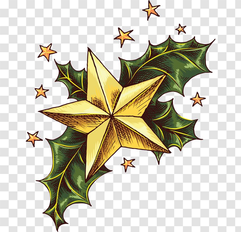 Christmas Tree Five-pointed Star Pentagram - Plant Transparent PNG