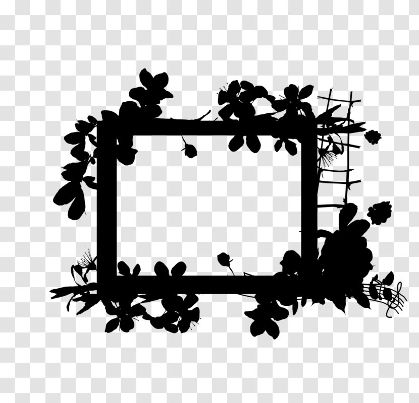 Pattern Picture Frames Font Line Flower - Rectangle - Blackandwhite Transparent PNG