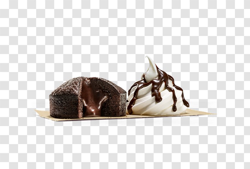 Chocolate Ice Cream Molten Cake Brownie - Praline Transparent PNG