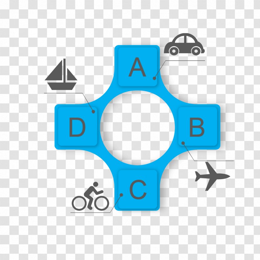 Download .pptx Icon - Organization - PPT Blue Vector Corresponding To The Four Corners Of Travel Tools Transparent PNG