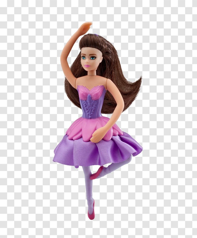 Brown Hair Purple Barbie - Doll - Bailarina Transparent PNG