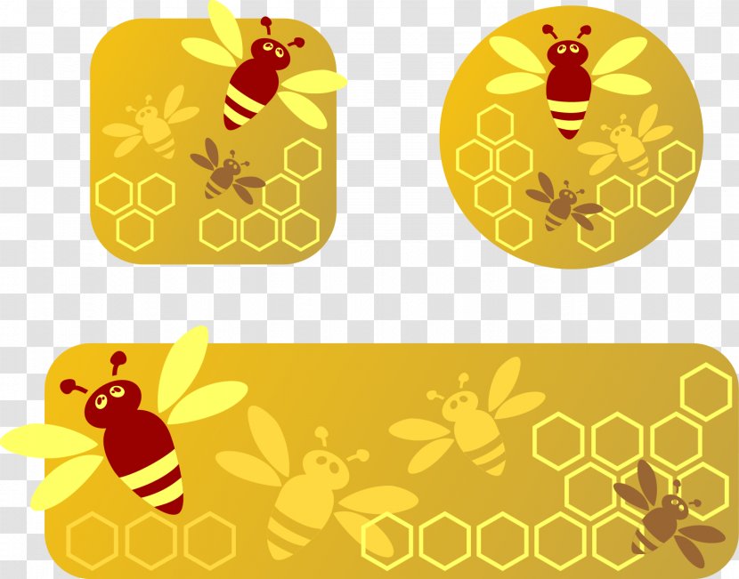 Mead Bee Insect Honeycomb - Honey - Vector Transparent PNG