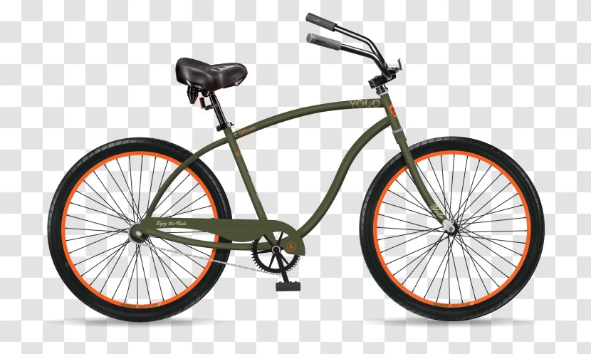 Cruiser Bicycle Single-speed Mountain Bike - Orange Fixie Bikes Transparent PNG