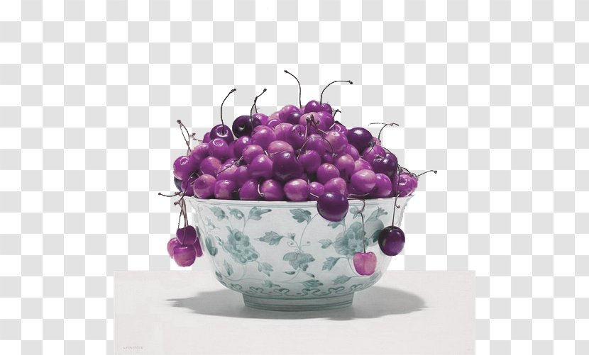 Luciano Ventrone Oil Painting Still Life Hyperrealism - Figure Drawing - Purple Cherry Transparent PNG