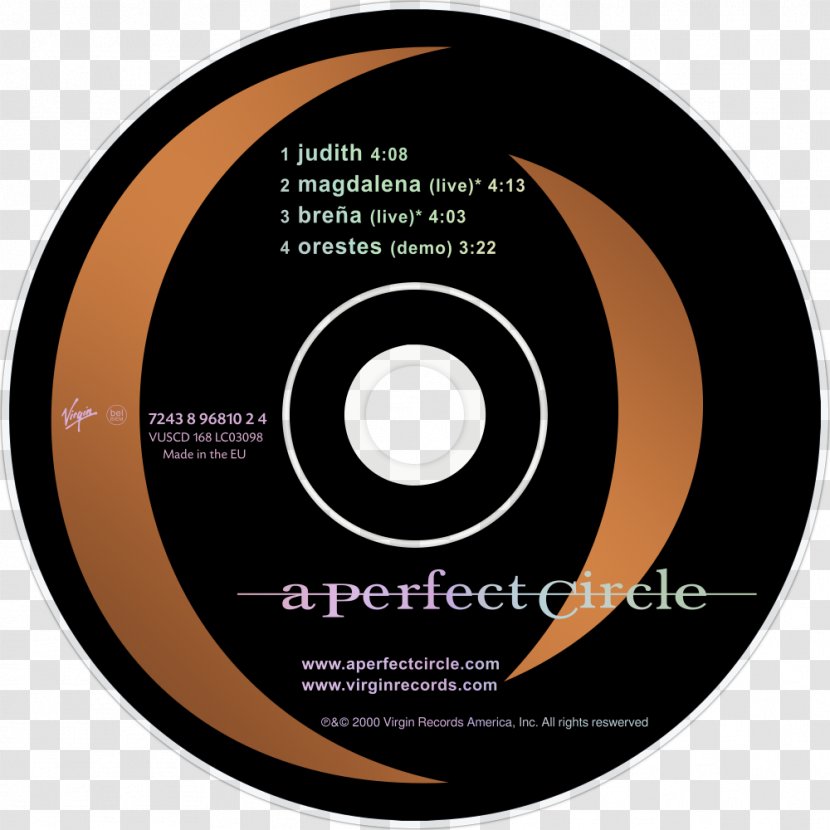 Compact Disc A Perfect Circle Judith AMOTION Mer De Noms - Silhouette Transparent PNG