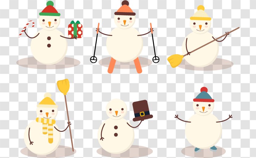 Six Snowman - Christmas - Area Transparent PNG