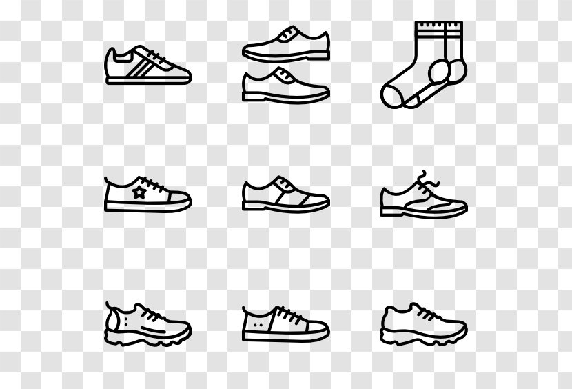 Shoe Footwear Sneakers Clip Art - Converse - Shoes Outline Transparent PNG