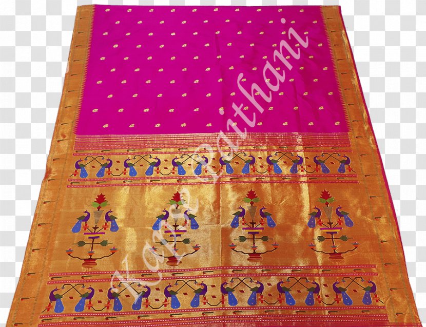 Kapse Paithani Sari Brocade - Magenta - Weaving Transparent PNG