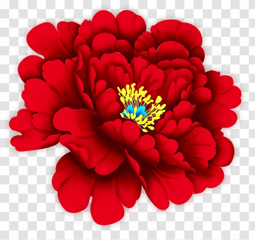 Flower New Years Day Happiness Chinese Year - Peony - Red Transparent PNG