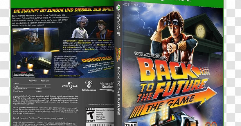 Back To The Future: Game Xbox 360 Video One Wii - Adventure Transparent PNG
