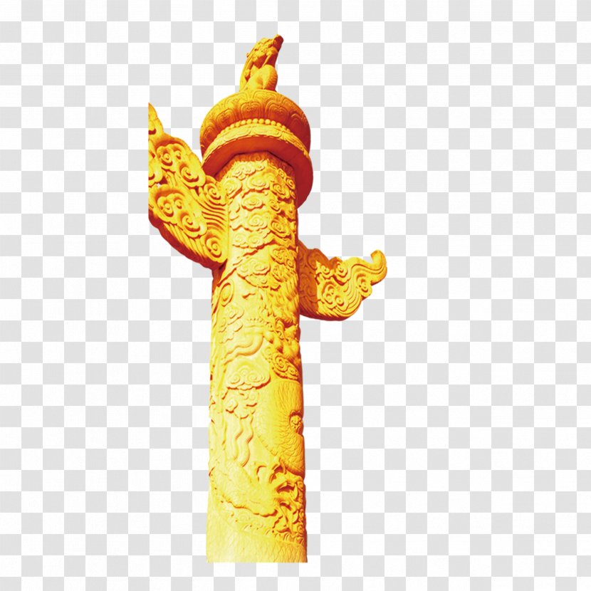 Tiananmen Huabiao Column - Architecture - Golden Chinese Stone Sculpture Design Transparent PNG