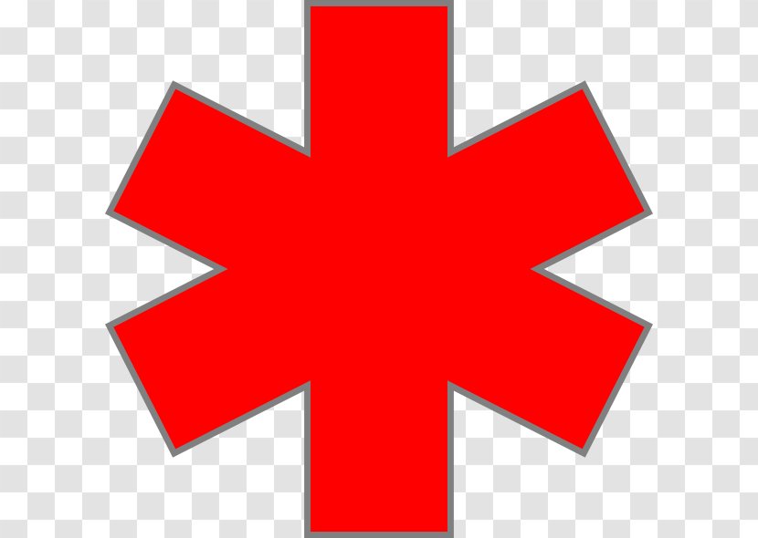 Star Of Life Emergency Medical Services Technician Clip Art - Red - For Transparent PNG