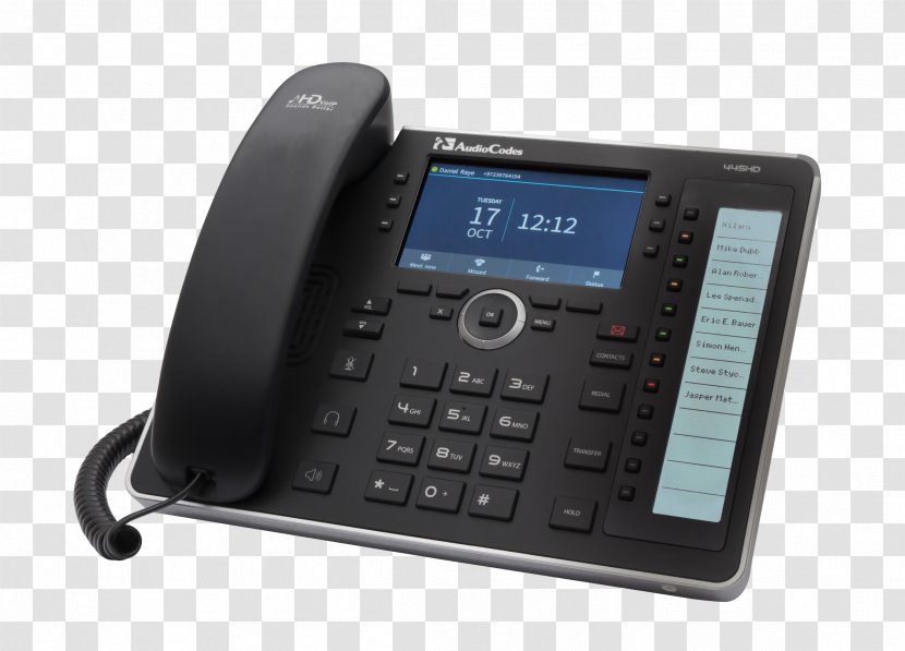 VoIP Phone Telephone Voice Over IP AudioCodes Skype For Business - Telephony - Ip Code Transparent PNG