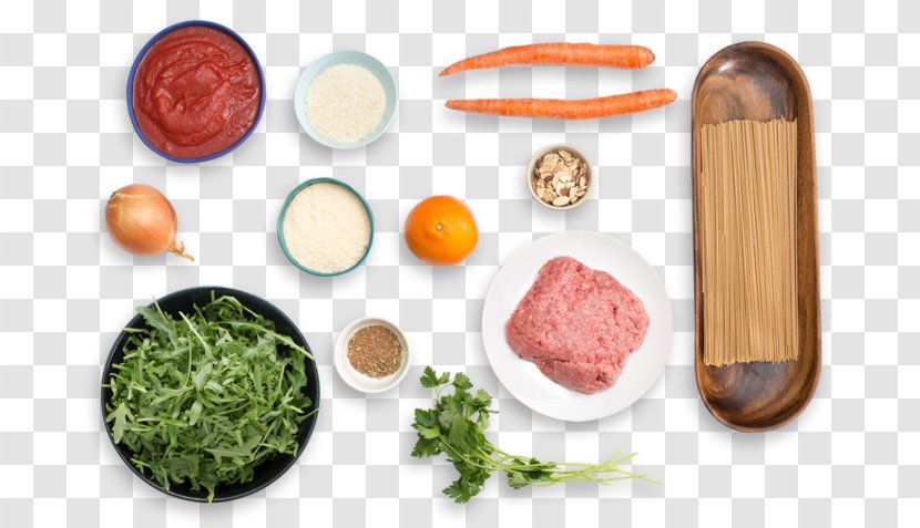 Vegetarian Cuisine Recipe Diet Food Garnish Dish - Top View Spaghetti Bolognese Transparent PNG