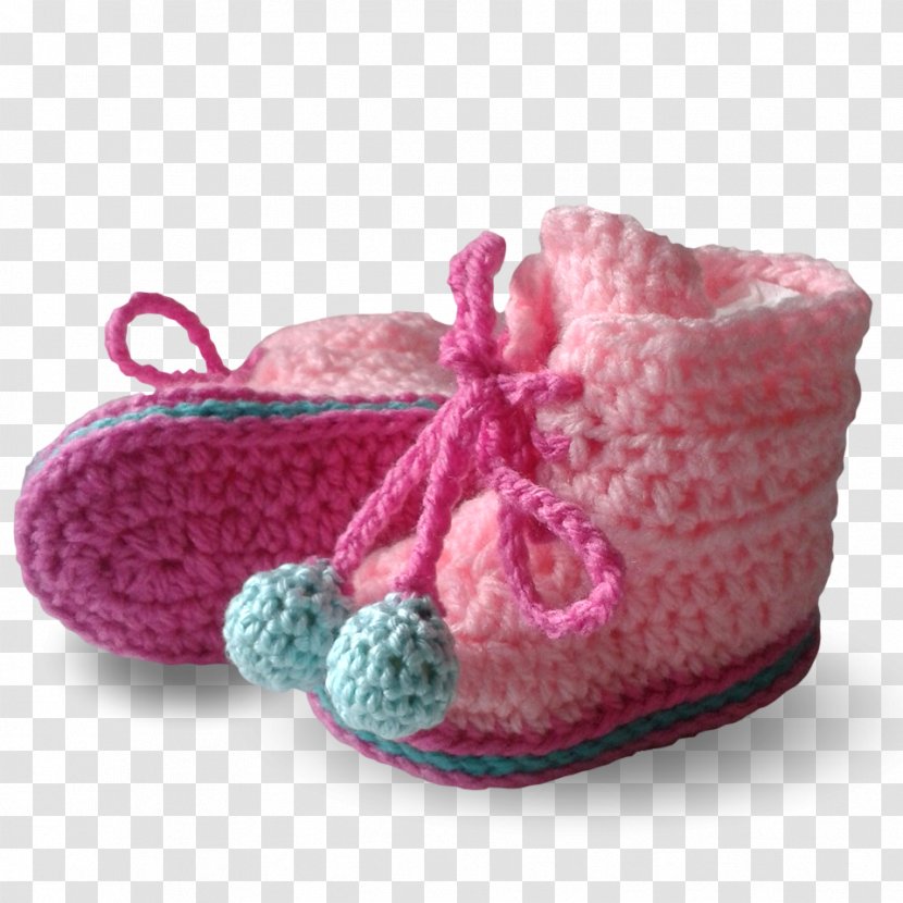 Slipper Crochet Wool Shoe Pink M - Crazy Pattern Transparent PNG