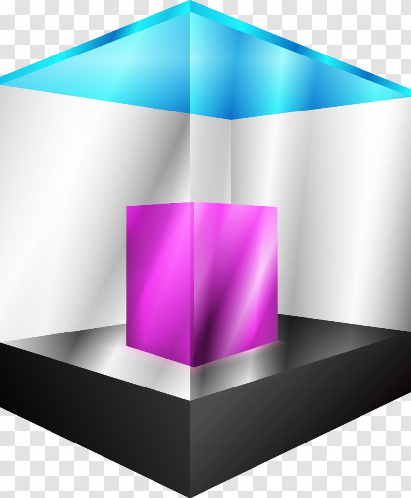 Cube CMYK Color Model - Purple - Vector Transparent PNG