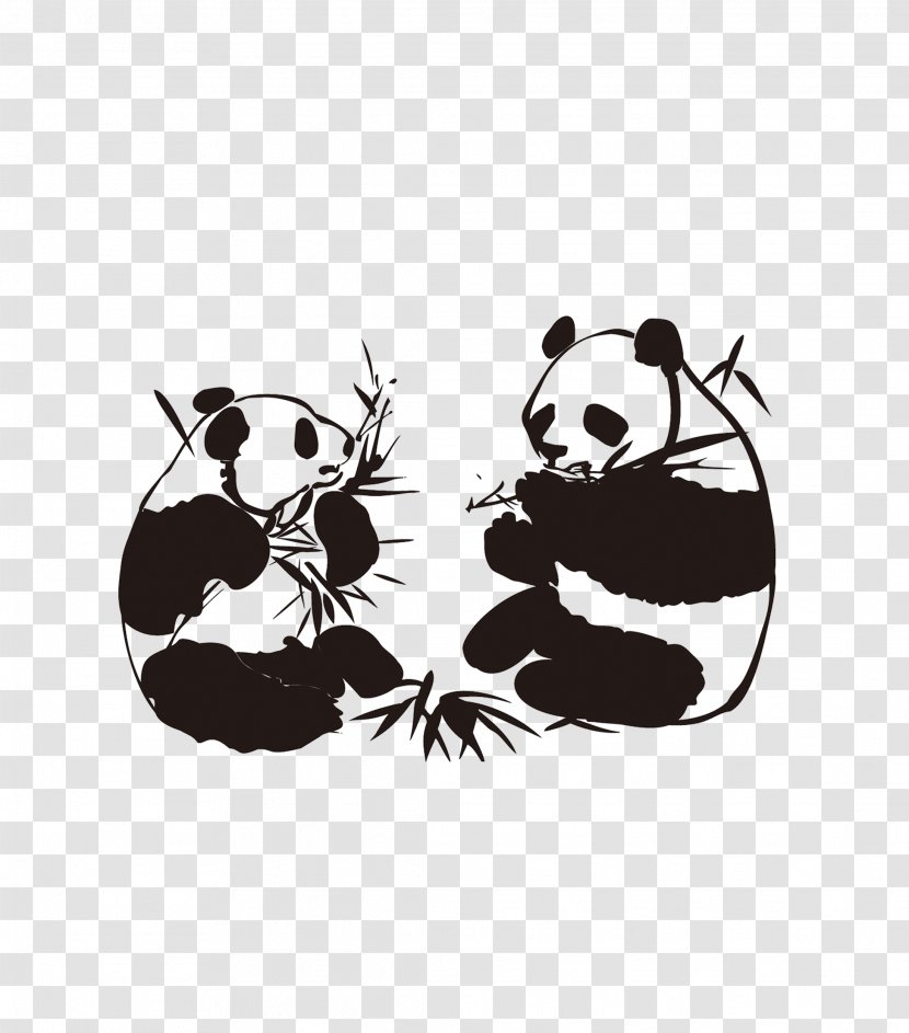 Giant Panda Wall Decal Sticker - Eating Bamboo Transparent PNG