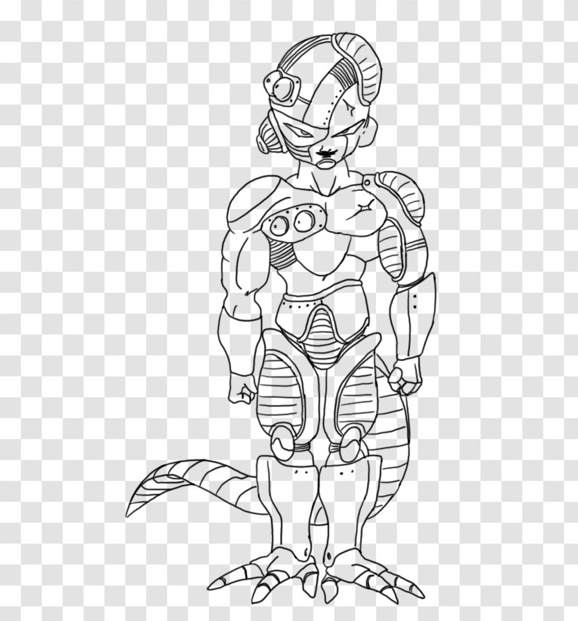 Line Art Frieza Goku Vegeta Trunks - Silhouette Transparent PNG