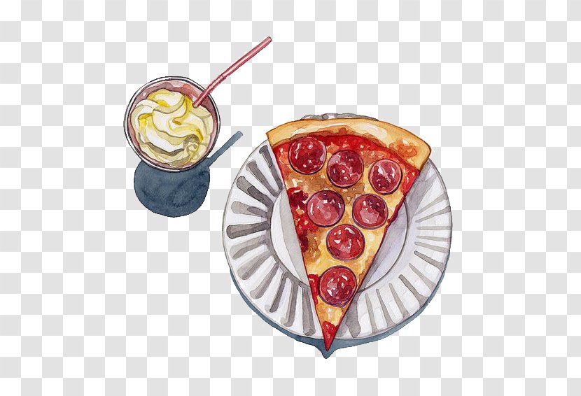 Pizza Food Watercolor Painting Drawing Illustration - Artist Transparent PNG