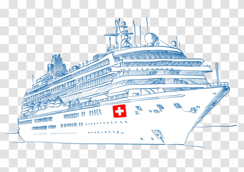 Cruise Ship Drawing Ocean Liner Sketch - Boat Transparent PNG