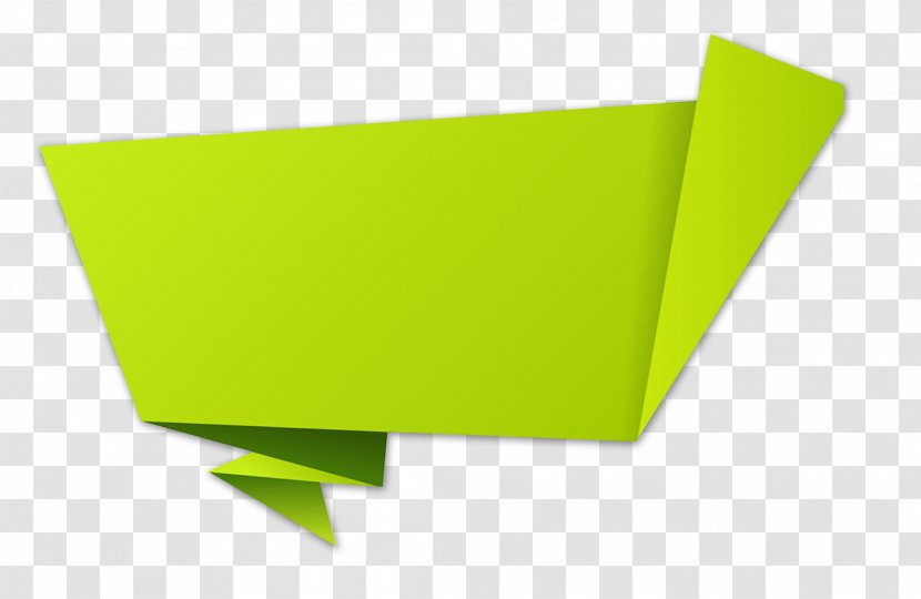 Paper Origami - Triangle - Green Ribbon Transparent PNG