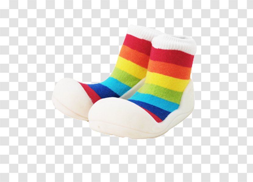 Shoe Footwear Infant Walking Child - Sock - Rainbow Sandals Transparent PNG