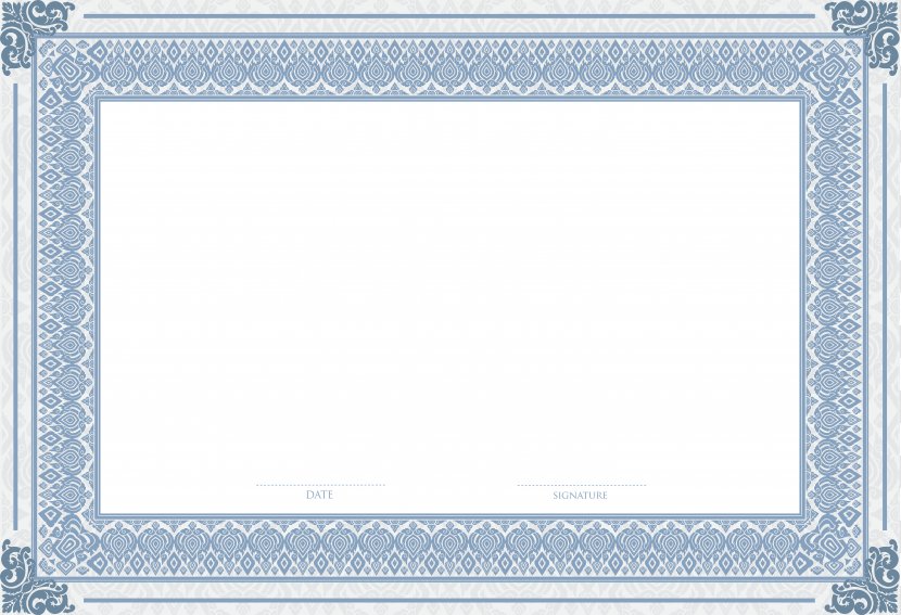 Picture Frame Text Structure Area Pattern - Empty Certificate Template Clip Art Image Transparent PNG
