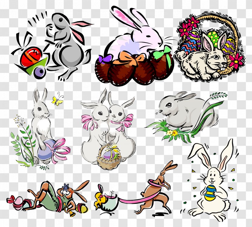 Rabbit Easter Clip Art - Fictional Character - Harder Clipart Transparent PNG