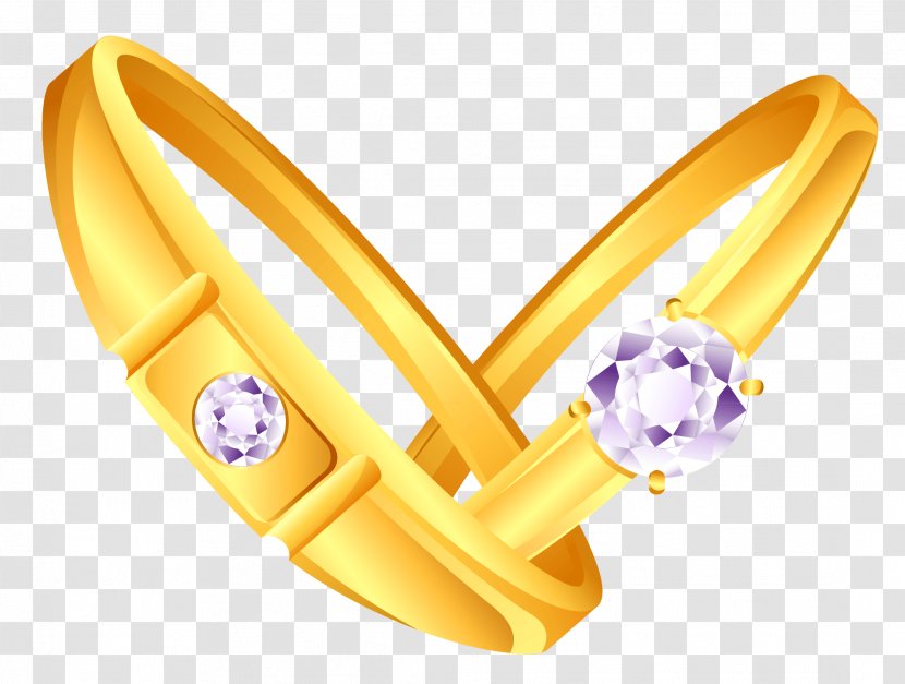 Wedding Ring Clip Art - Yellow - Golden Rings Image Transparent PNG