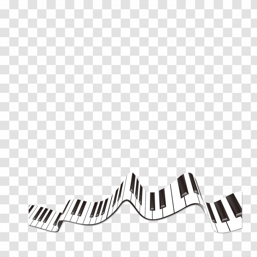 Computer Keyboard Black And White Mouse Musical Piano - Cartoon Transparent PNG