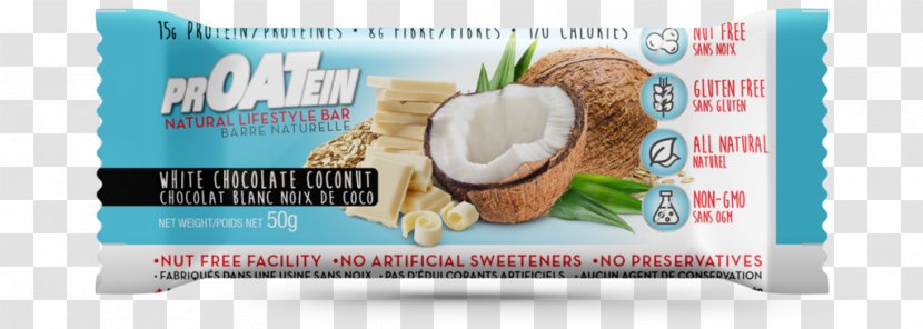 Chocolate Bar Fudge White Protein - Clif Company - Coconut Transparent PNG