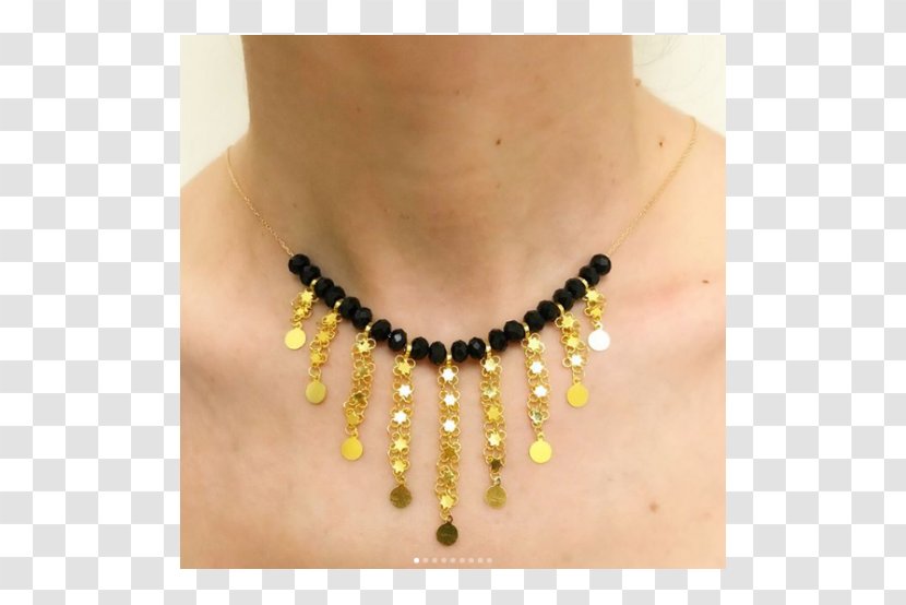 Necklace Gold Bead Amber Onyx Transparent PNG