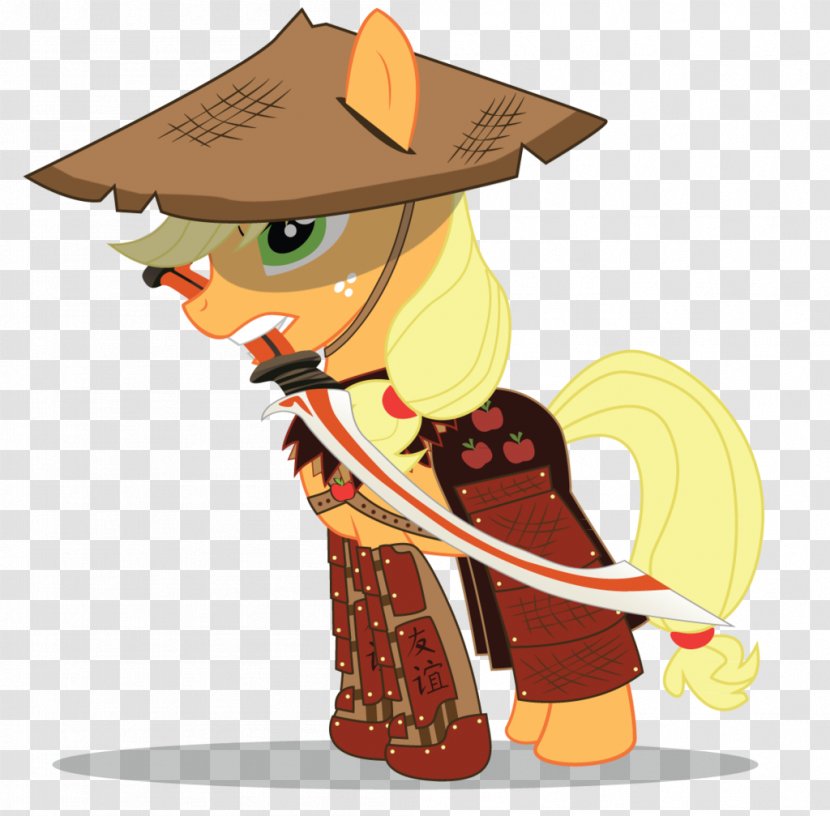 Applejack Apple Bloom Pony Horse - Cartoon - Japanese Samurai Transparent PNG