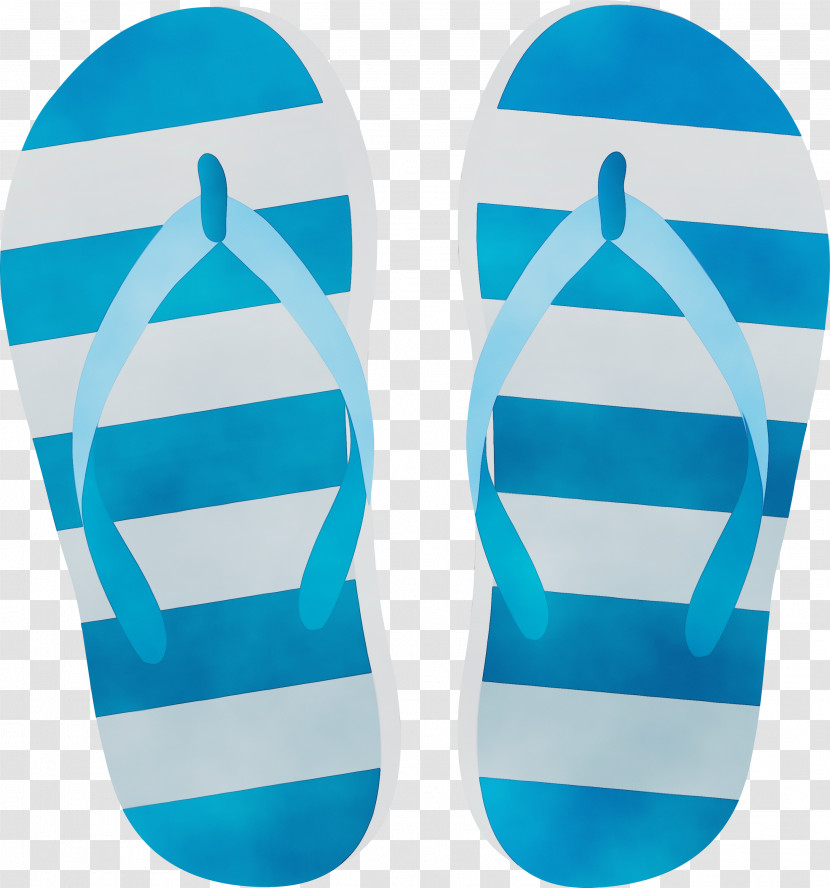 Flip-flops Footwear Blue Aqua Turquoise Transparent PNG