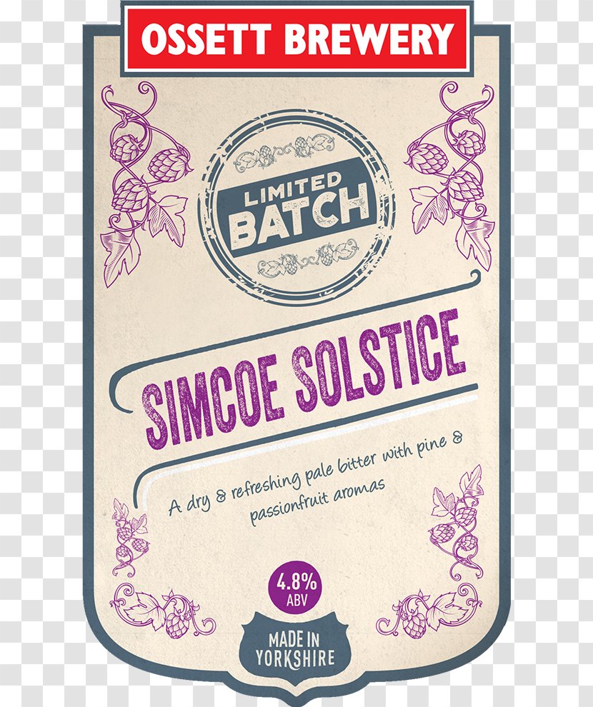 Ossett Brand Solstice Font - Seasonal Beer Transparent PNG