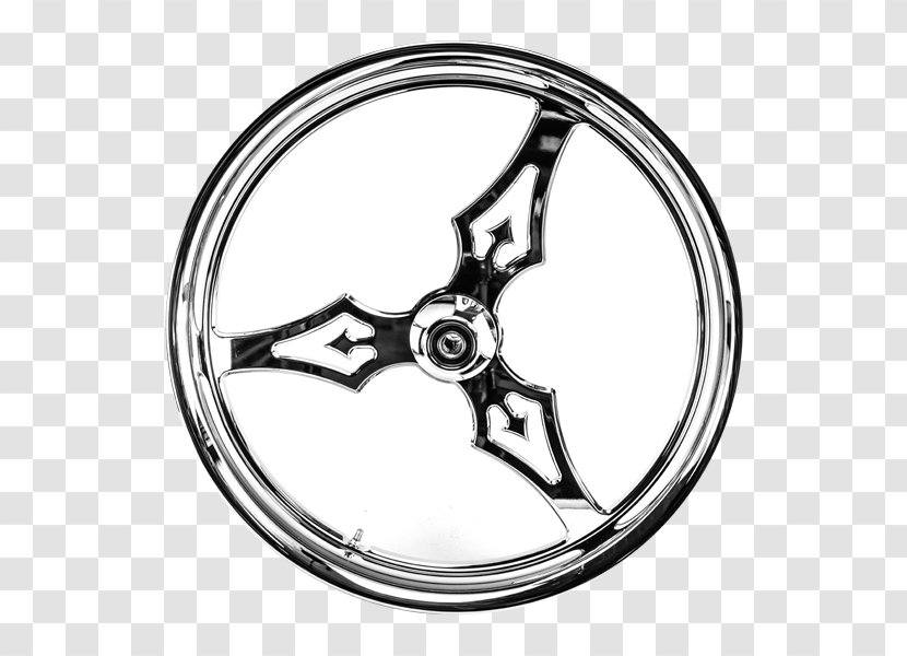 Alloy Wheel Rim Motorcycle Spoke - Black And White Transparent PNG