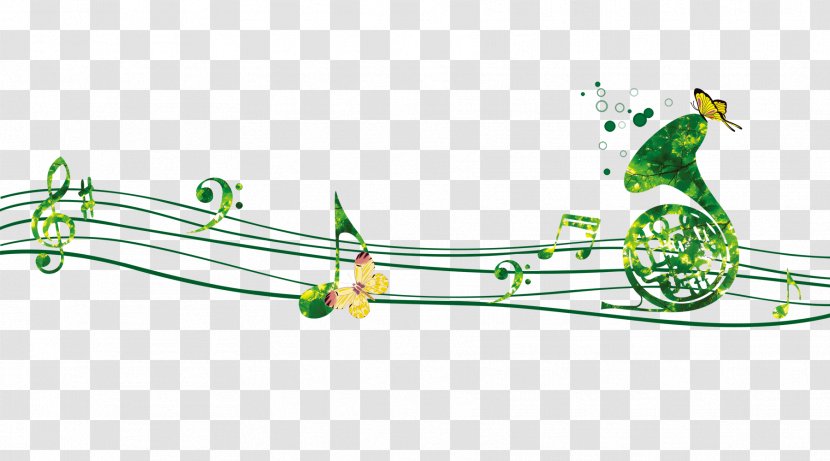 Musical Note Staff - Silhouette - Creative Green Transparent PNG