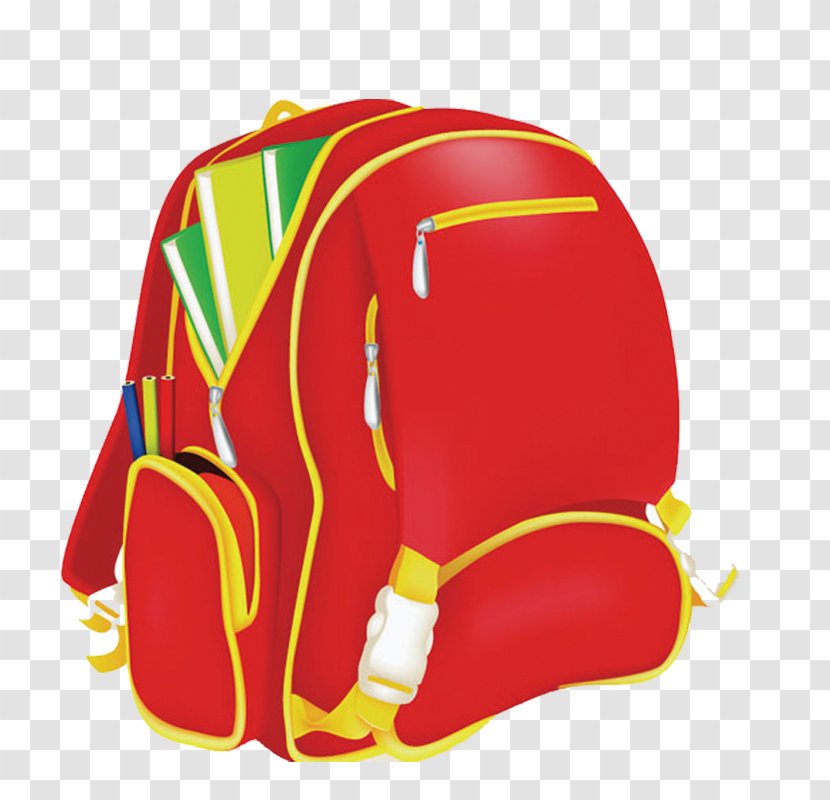 Bag School Backpack Clip Art - Yellow Transparent PNG