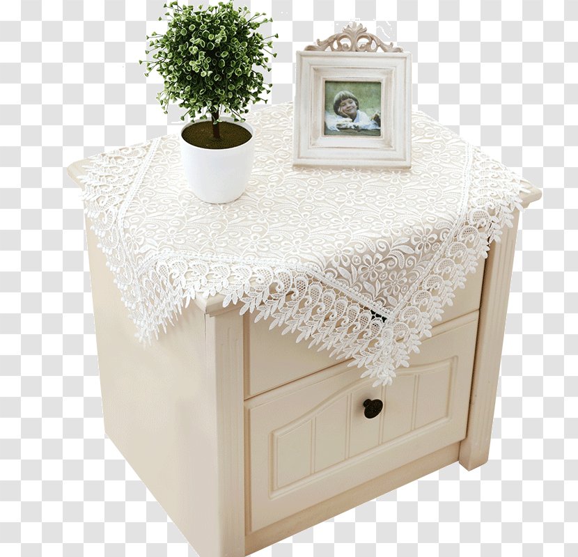 Bedside Tables Towel Tablecloth Furniture - White Transparent PNG