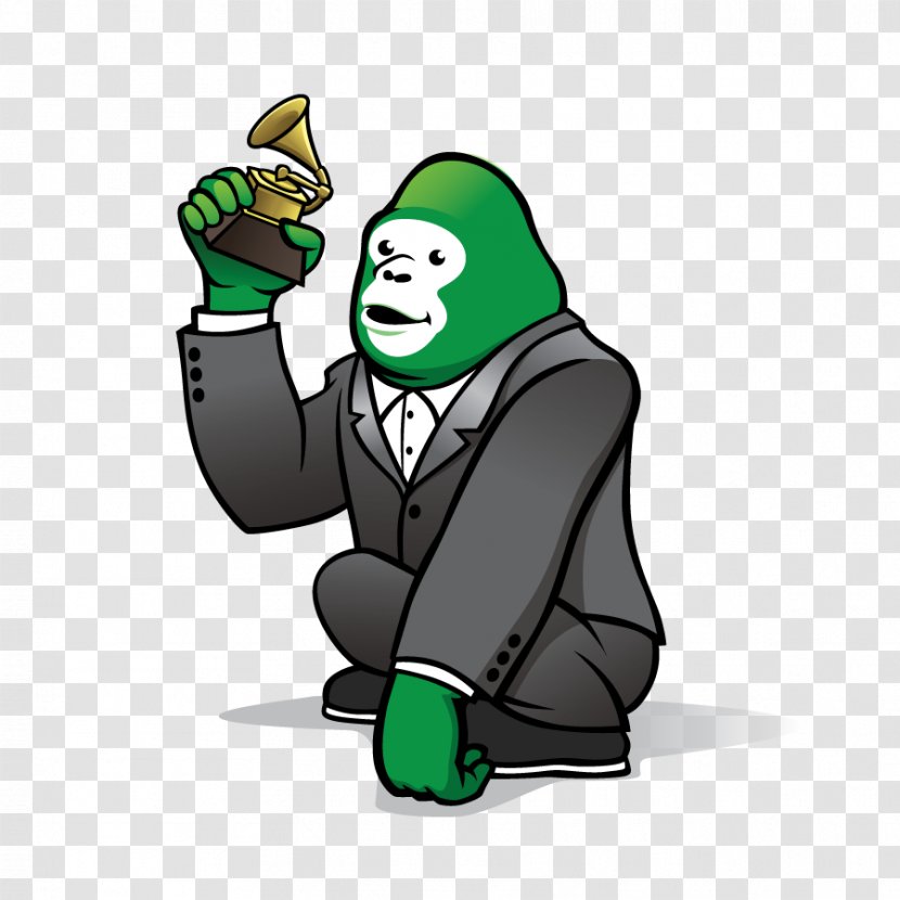 Green Gorilla Line 28 Vertebrate - Web Portal - 52nd Annual Grammy Awards Transparent PNG