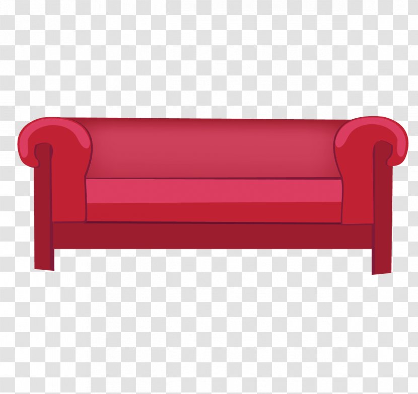 Angle Flat Design - Couch - Red Sofa Transparent PNG