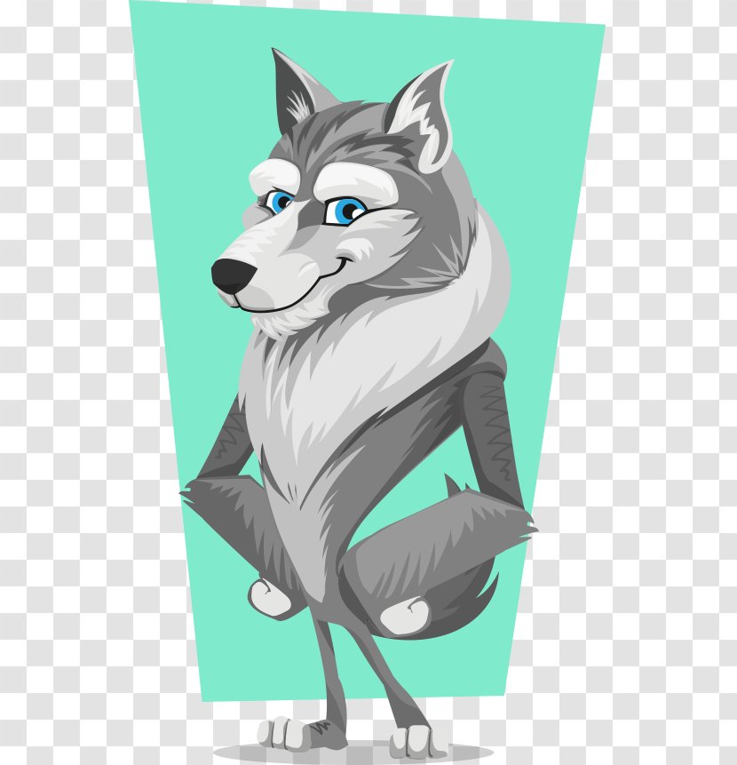 Gray Wolf Cartoon Clip Art - Cuteness - Painted Akimbo Transparent PNG